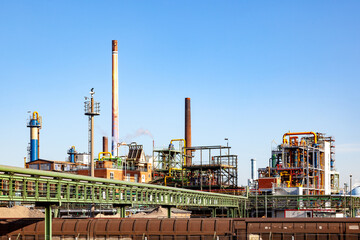 industrial aerial in Frankfurt Hoechst, a chemical production site