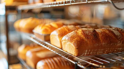Gordijnen Freshly baked bread with a golden crust © Дмитрий Баронин