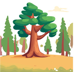 illustration of a tree in the forest