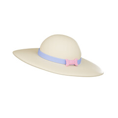Pamela Hat 3d icon isolated transparent background, 3d render
