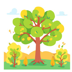 Fototapeta premium tree with apples and flowers