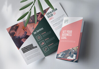 Corporate Trifold Brochure Template Premium Vector Accents
