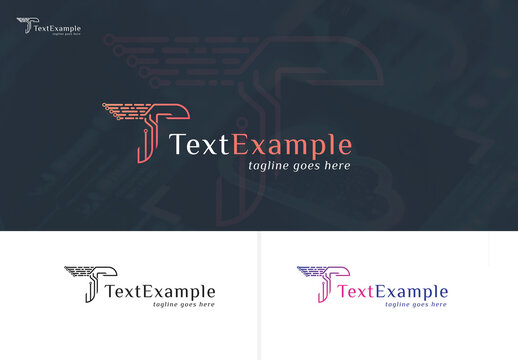 Technology T Shape Logo Template