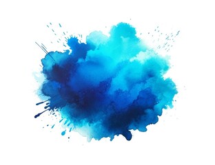 Abstract blue watercolor splash on white background. Texture paper. Vector illustration. - obrazy, fototapety, plakaty
