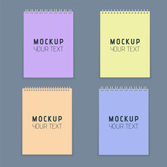 Paper notes on stickers, notepads and memo messages torn paper sheets. White and colorful striped note, copybook, notebook sheet. Office and school stationery, memo stickers.