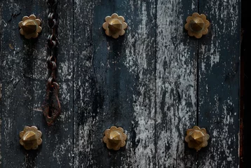Foto op Canvas Detail of the door to the quarantine house on Prison Island near Stone Town, Zanzibar. © paveldobrovsky