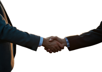 Handshake of 2 business people. Agreement. Transparent background