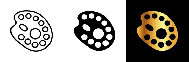 Fototapeta premium Artist Palette icon. More than just an image, this icon embodies the essence of creativity, color blending, and the infinite possibilities that an artist's palette holds.