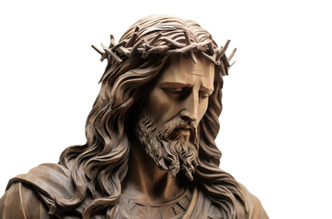 Obraz premium Wooden figure of Jesus Christ. Transparent background
