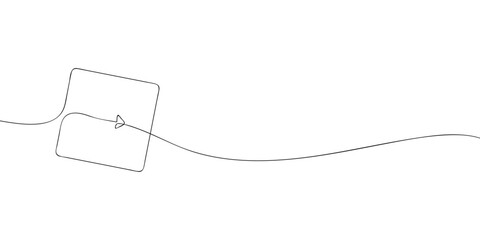 A single line drawing of a arrow key. Continuous line arrow button icon. One line icon. Vector illustration