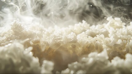 Steam cooked rice background