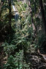 Obraz premium The Hoi Khua Waterfall in the Green Jungle Park 32km west of Luang Prabang in Laos Asia 