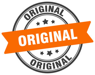 original stamp. original label on transparent background. round sign
