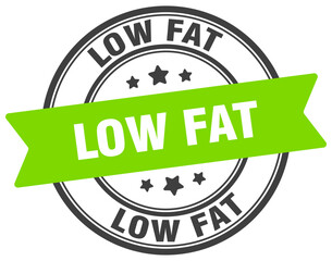 low fat stamp. low fat label on transparent background. round sign