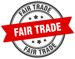 fair trade stamp. fair trade label on transparent background. round sign