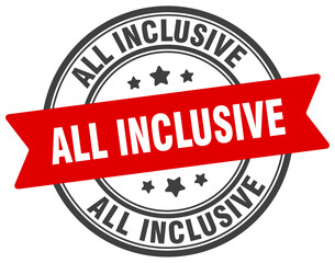 all inclusive stamp. all inclusive label on transparent background. round sign