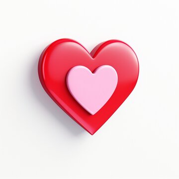 3d render of Red heart icon. Valentine's day concept.
