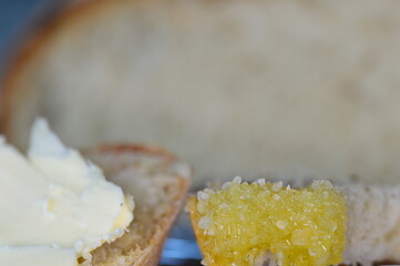 Bread and butter, salt and oil