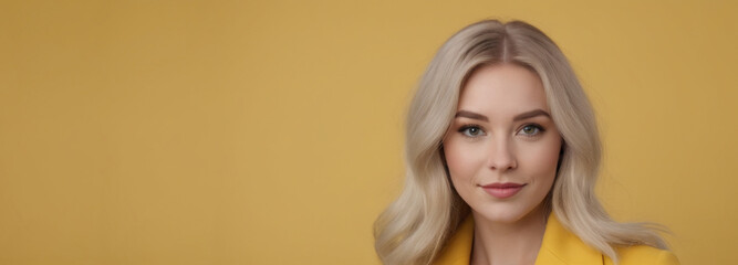 Beautiful Finnish good woman nice fashion half body eye contact