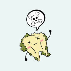 cute teeth catoon mascot vector design illustration. Suitabale for t-shirt, mug, sticker, etc. Eps 10