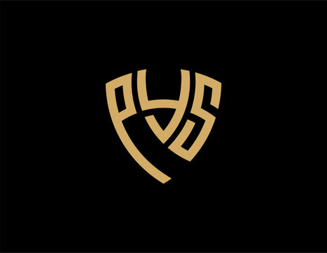 PYS creative letter shield logo design vector icon illustration