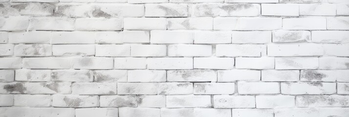 Fototapeta premium White texture. Retro whitewashed surface of an old brick wall. Rough, worn, uneven painted plaster. White facade background. Design element. web banner.