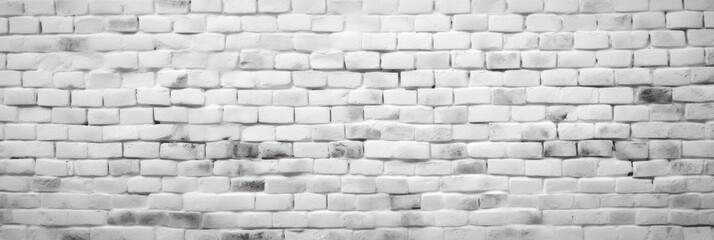White texture. Retro whitewashed surface of an old brick wall. Rough, worn, uneven painted plaster. White facade background. Design element. web banner.