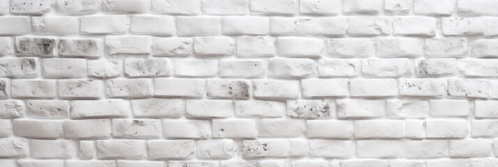 Fototapeta premium White texture. Retro whitewashed surface of an old brick wall. Rough, worn, uneven painted plaster. White facade background. Design element. web banner.