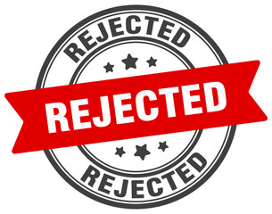 rejected stamp. rejected label on transparent background. round sign