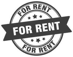 for rent stamp. for rent label on transparent background. round sign