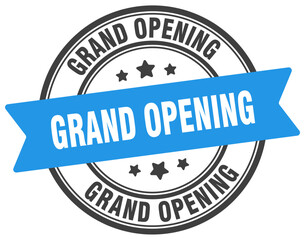 Fototapeta premium grand opening stamp. grand opening label on transparent background. round sign