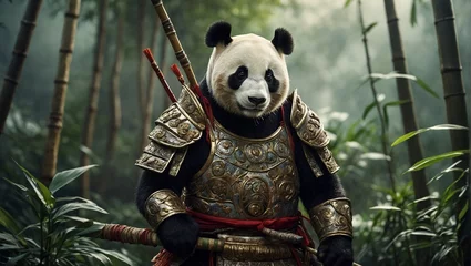 Foto op Plexiglas panda eating bamboo © Shafiq