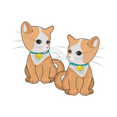 two cats illustration