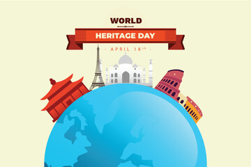Flat world heritage day background