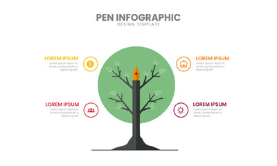 Pen Infographic Template