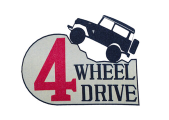 4 four wheel drive emblem, icon, badge old school design for Toyota off road vehicles with...