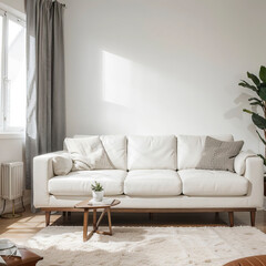 modern living room interior design with white sofa