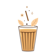 Indian hot drink vector. Indian chai icon. Chai is Indian drink. Kerala tea shop illustration vector eps. Indian Kerala roadside. Kerala tea shop line drawing. Kerala Old.