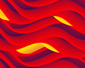 Wave with shadow. Abstract blue lines on a white background. Line art. Vector illustration. Dark abstract background with glowing wave. Shiny moving lines design element. Wavy background