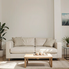 modern living room interior design with white sofa