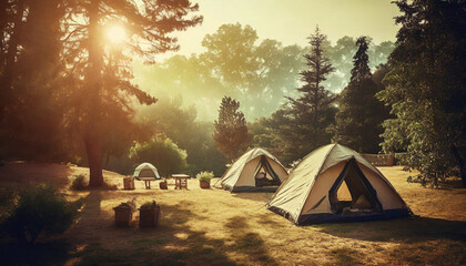 Camping tents for relax travel and meditation. Camping inc the mountains. 