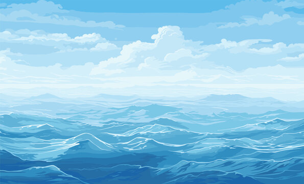 Ocean vector texture wide view © Viacheslav