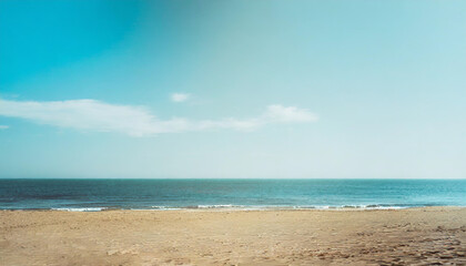 Fototapeta na wymiar Beautiful white beach and blue ocean at the sunny summer day. 