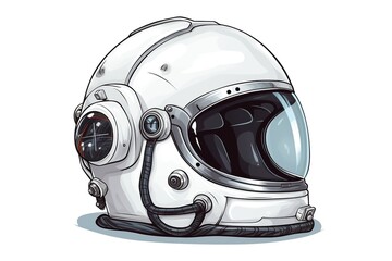 illustration of an astronaut suit helmet for space exploration isolated on a white background