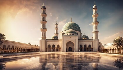 Fototapeta na wymiar mosque scene, muslim culture, muslim architecture