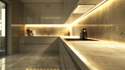 Modern kitchen interior. AI generated art illustration.