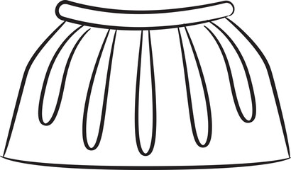 Hand Drawn Knife Plated Skirt Illustration
