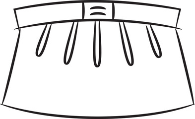 Hand Drawn Knife Plated Skirt Illustration
