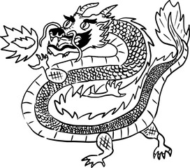 sketch dragon zodiac hand drawn