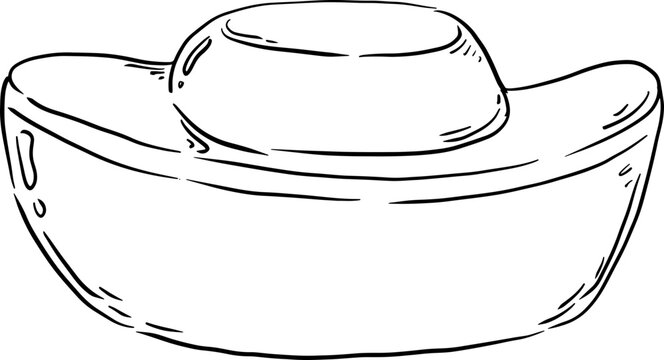sketch chinese gold hand drawn
